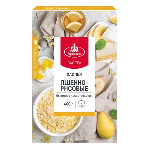 Хлопья Агро-Альянс Экстра Пшенно-рисовые, 400 гр в Да