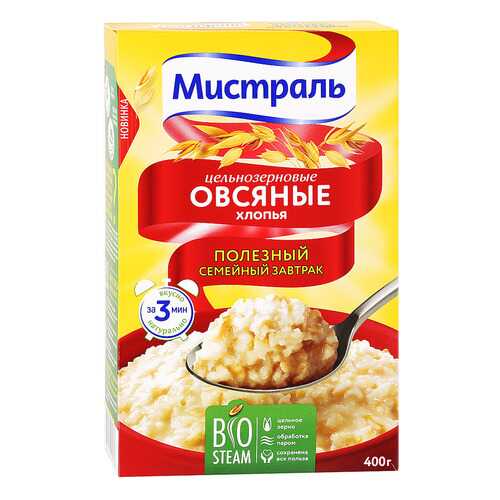 Хлопья Мистраль овсяные цельнозерновые 400 г в Да
