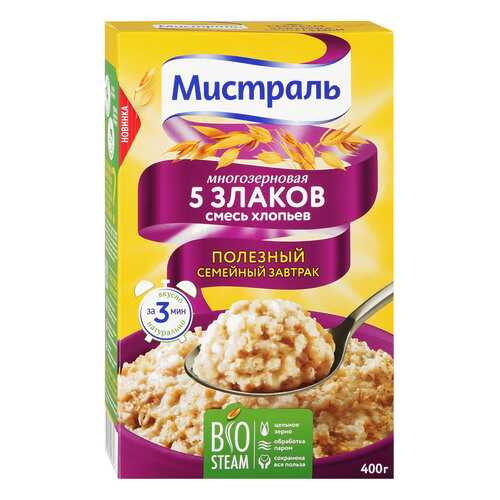 Хлопья Мистраль смесь 5 злаков 400 г в Да