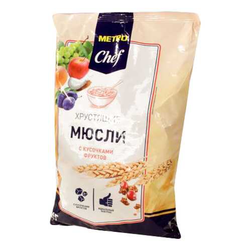 Мюсли Chef хрустящие с кусочками фруктов 1 кг в Да