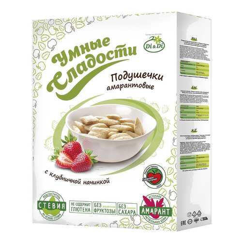 Подушечки амарантовые Умные сладости c клубничной начинкой 220 г в Да
