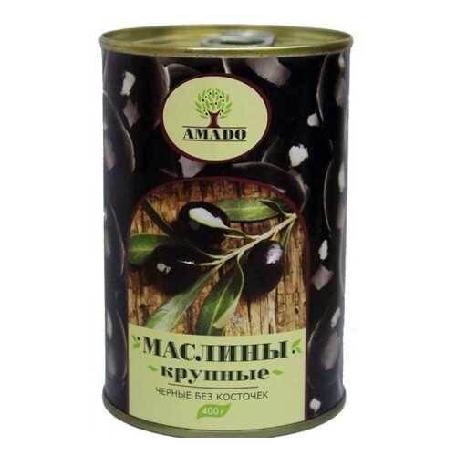 Черные маслины Amado без косточек крупные 400 г в Да
