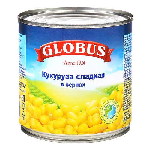 Кукуруза Globus сладкая в зернах в вакуумной упаковке 340 г в Да