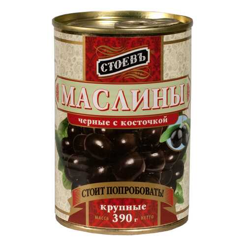 Маслины Стоевъ с косточкой крупные 390 г в Да
