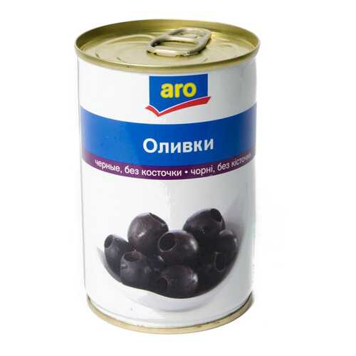 Оливки Aro черные без косточки 300 г в Да