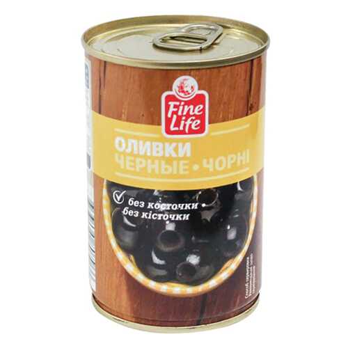 Оливки Fine Life черные без косточки 300 г в Да