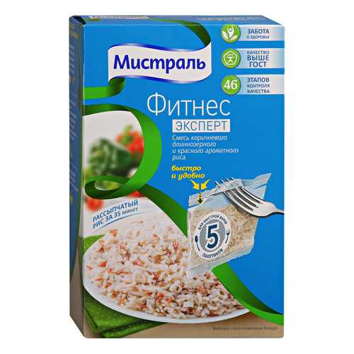 Мистраль Рис Фитнес Эксперт смесь коричневого и красного 450 г в Да