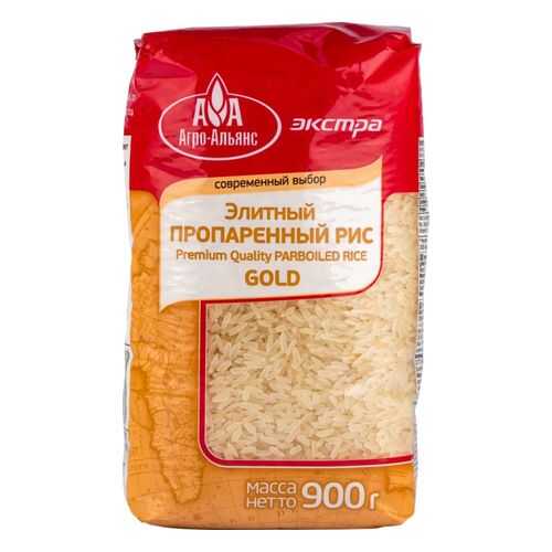 Рис Агро-Альянс пропаренный gold экстра 900 г в Да