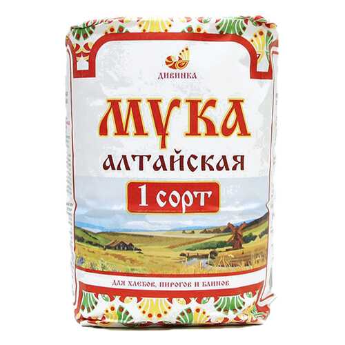 Мука Дивинка пшеничная хлебопекарная Алтайская 1 сорт 2 кг в Да