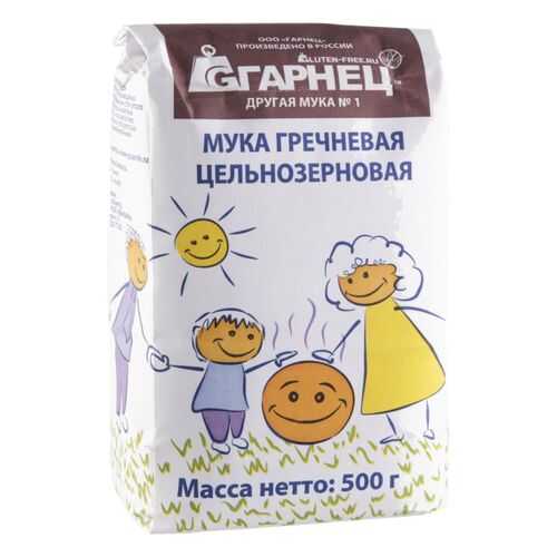Мука гречневая цельнозерновая Гарнец без глютена 500 г в Да
