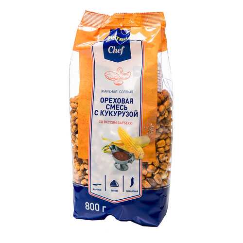 Смесь ореховая с кукурузой со вкусом барбекю жареная соленая Chef 800 г в Да