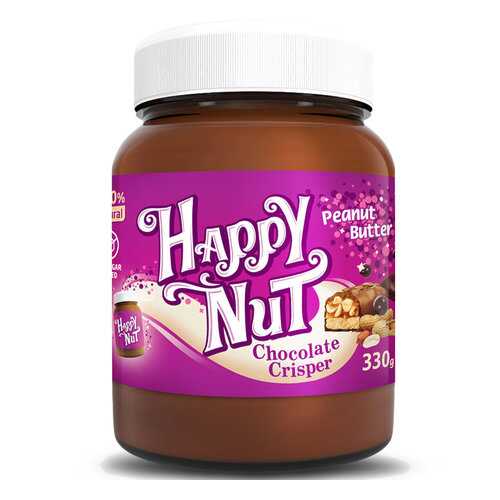 Арахисовая паста HAPPY NUT шоколадная с кусочками 330 г в Да