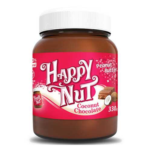 Арахисовая паста шоколадная HAPPY NUT с кокосом 330 г в Да