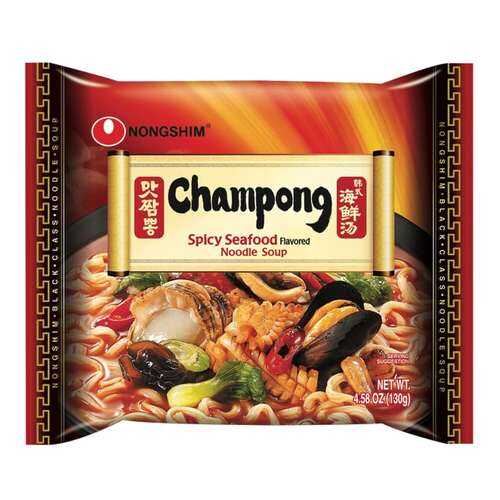 Лапша быстрого приготовления Чампонг с морепродуктами Nongshim пачка 130 г в Да