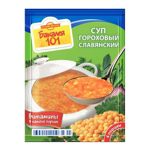Суп Бакалея 101 Русский Продукт гороховый славянский 65 г в Да