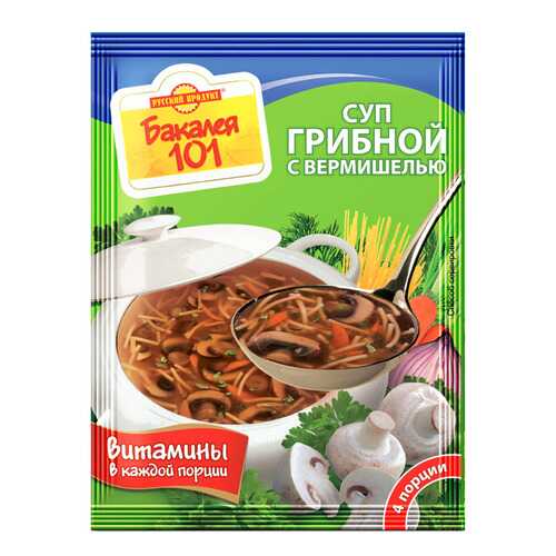 Суп Бакалея 101 Русский Продукт грибной с вермишелью 60 г в Да