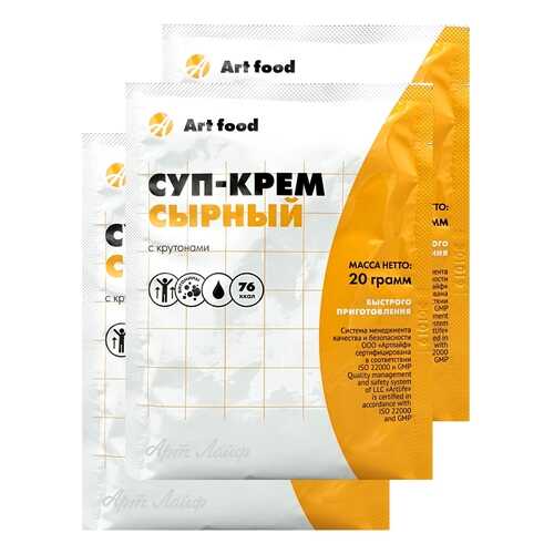 Суп-крем Art Life сырный с крутонами 3 шт по 20 г в Да