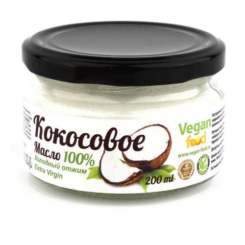 Кокосовое масло Extra Virgin Vegan food 100% натуральное холодный отжим 200 мл в Да