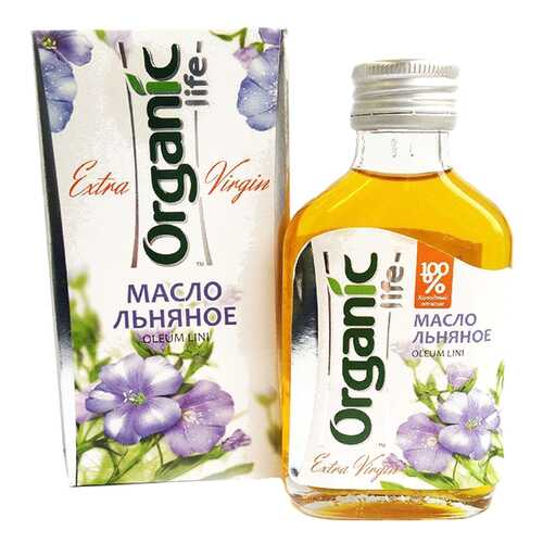 Масло льняное Organic Life пищевое нерафинированное 100 мл в Да