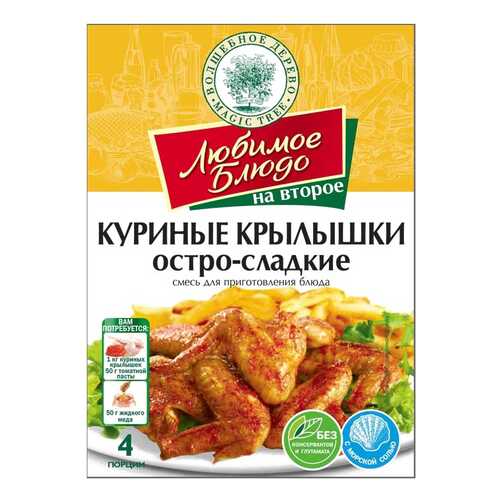 Смесь Волшебное дерево для приготовления блюда куриные крылышки остро-сладкие 30 г в Да