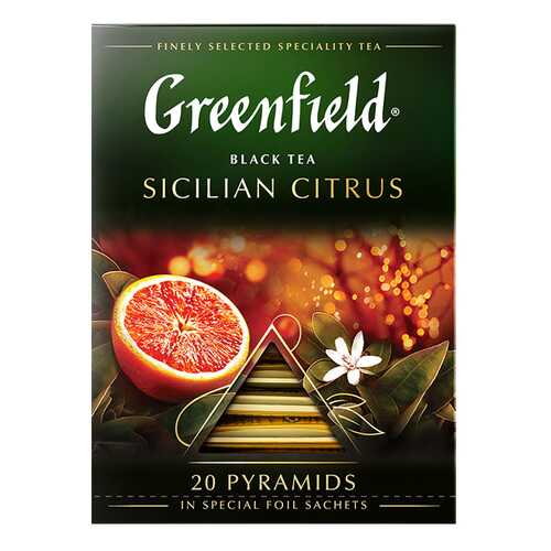 Чай черный в пирамидках Greenfield Sicilian Citrus 20 пакетиков в Да