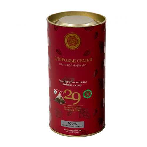 Чай Фабрика Здоровых Продуктов Здоровье семьи, чёрный 30 пирамидок для чайника в Да