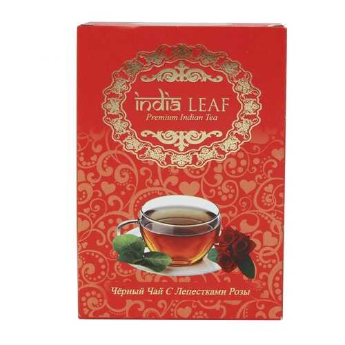 Чай India leaf С лепестками роз, черный среднелистовой с добавками, 100 гр в Да
