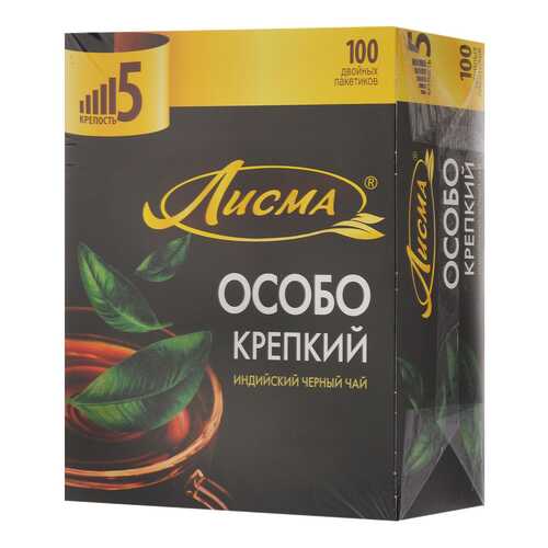Чай Лисма особо крепкий черный 100 пакетиков в Да