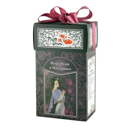 Чай Plum Snow Чёрный чай Пуэр с Розой и Мандарином, чёрный листовой, 100 гр в Да