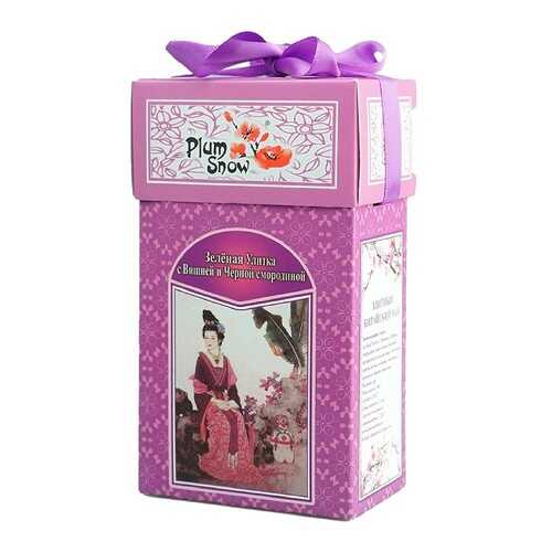 Чай Plum Snow Зелёная Улитка с Вишней и Черной смородиной, зелёный листовой, 100 гр в Да