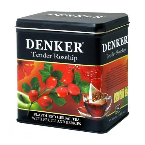 Чайный напиток Denker Tender Rosehip травяной 25 пирамидок в Да