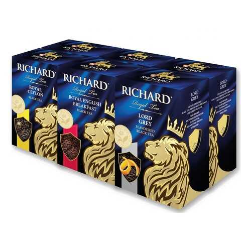 Набор чая Richard Royal Ceylon, Royal English Breakfast, Lord Grey черный листовой 6*90 г в Да
