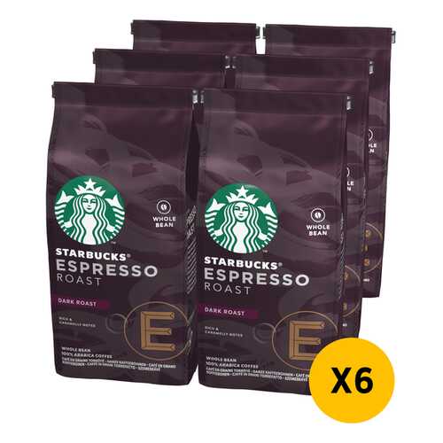 STARBUCKS Dark Esrpesso Roast кофе в зернах 6 штук по 200г в Да