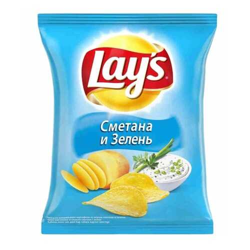 Чипсы Lay's из натурального картофеля сметана, зелень 50 г в Да