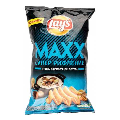 Чипсы Lay's супер рифление maxx грибы в сливочном соусе 145 г в Да