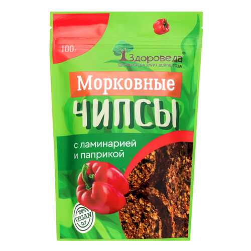 Чипсы морковные Здороведа с ламинарией и паприкой 100 г в Да
