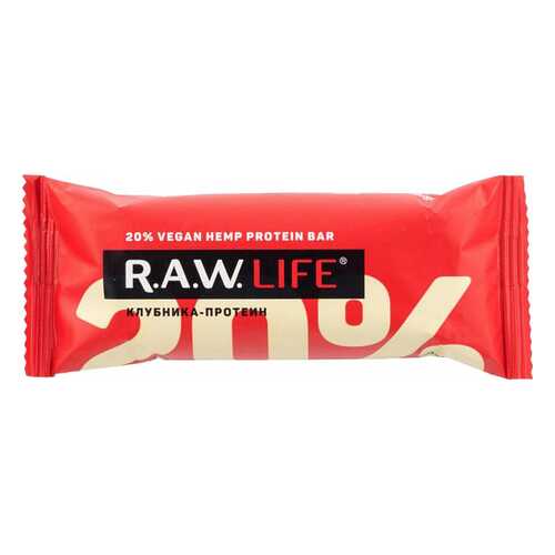 Батончик орехово-фруктовый R.A.W. LIFE клубника-протеин 47 г в Да