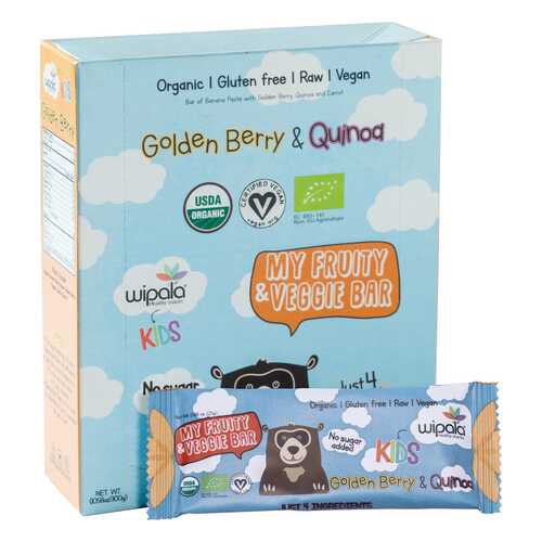 Фруктово-овощные батончики Wipala Snacks физалис-киноа 12 шт по 25 г в Да