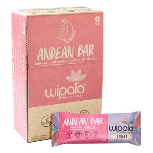 Злаково-фруктовые батончики Wipala Snacks банан-киноа 16 шт по 35 г в Да