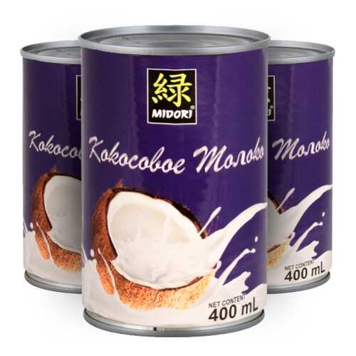 Кокосовое молоко MIDORI 18% 3х400 мл набор в Да