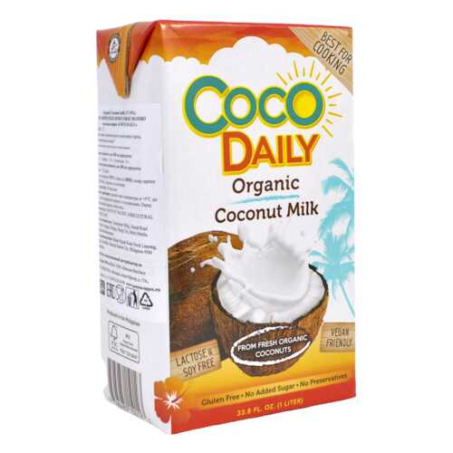 Молоко кокосовое Coco Daily органическое жирность 17-19% 1 л в Да