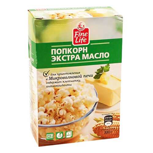 Попкорн Fine Life экстра масло 100 г 3 штуки в Да