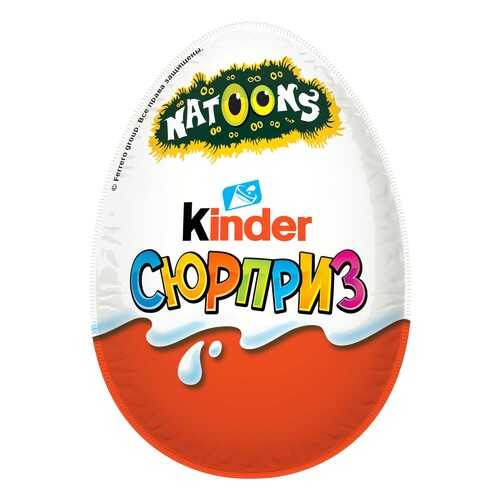 Яйцо Kinder Сюрприз из молочного шоколада с игрушкой животные Natoons 20 г в Да