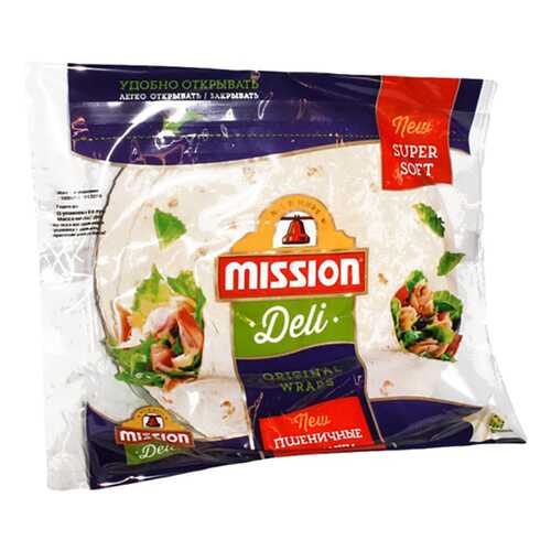 Лепешка Mission Deli тортильи пшеничная оригинальная 6 штук 250 г в Да