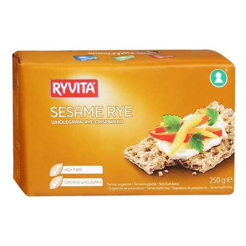 Хлебцы Ryvita Из цельного зерна c кунжутом sesame 12 штук в Да