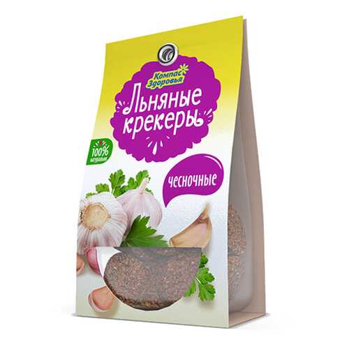 Крекеры льняные с чесноком Компас здоровья 50 г в Да
