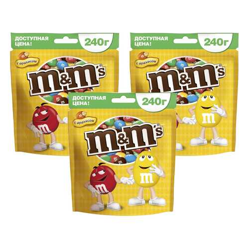 M&M`s конфеты Арахис 240 гр 3 упаковки в Да