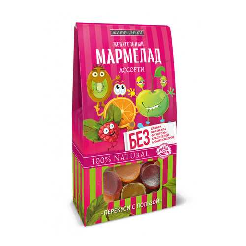 Мармелад Живые снеки Ассорти, 3 шт по 70г. в Да