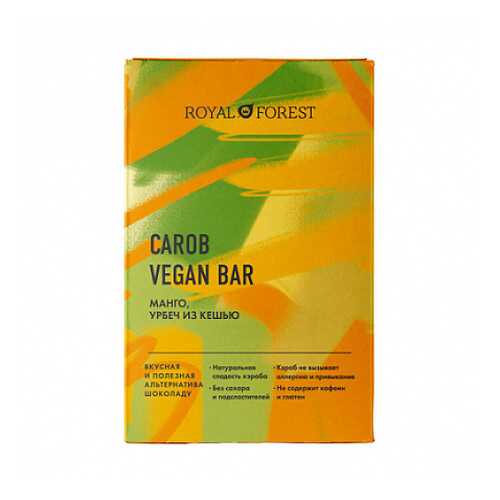 Шоколад Carob Vegan Bar Манго, урбеч из кешью Royal Forest 50 г в Да