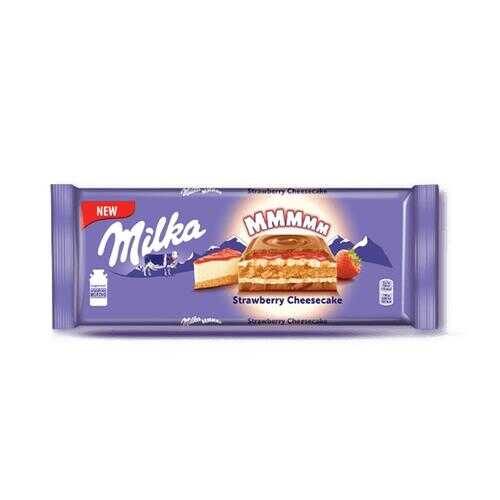 Шоколад Milka Strawberry Cheescake Молочный с клубникой печеньем со вкусом чизкейка 300г в Да
